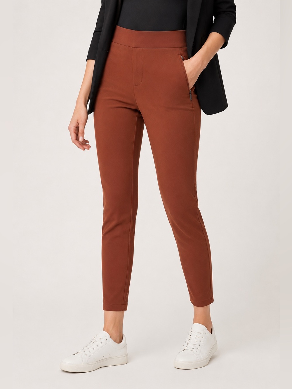 Athleta Stellar Skinny Trouser 0P Rust Brown Stretch Work Pants